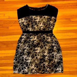 Grey and black satin dress